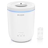 Brandson - Luftbefeuchter mit Fernbedienung - 2,2 Liter – LED Farben Stimmungslichter – Timer – sehr leise – praktische Status-LEDs - für Wohnzimmer Kinderzimmer Schlafzimmer