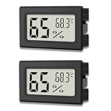 zoerbufan 2 Stück Thermometer Hygrometer, Digital Mini Luftfeuchtigkeitsmesser mit LCD, Temperature Humidity Meter Indoor für Babyzimmer,Schlafzimmer und Weinkeller - inkl. Batterien